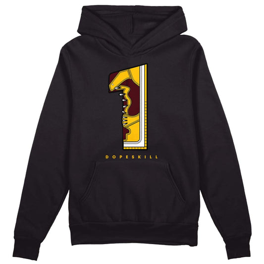 Dunk Yellow Bordeaux DopeSkill Hoodie Sweatshirt No.1 Graphic Streetwear - Black