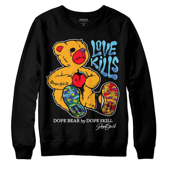 Jordan 1 Mid GS 'Six Championships' DopeSkill Sweatshirt Love Kills Graphic Streetwear - Black