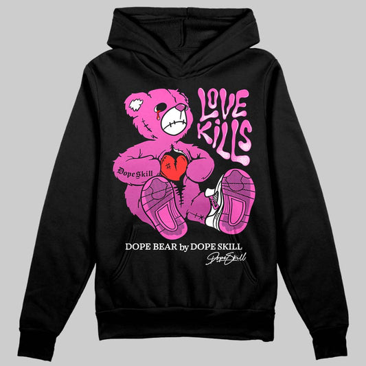 Jordan 4 GS “Hyper Violet” DopeSkill Hoodie Sweatshirt Love Kills Graphic Streetwear - black