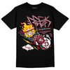 Jordan 1 Retro High '85 OG Metallic Burgundy DopeSkill T-Shirt Break Through Graphic Streetwear - Black