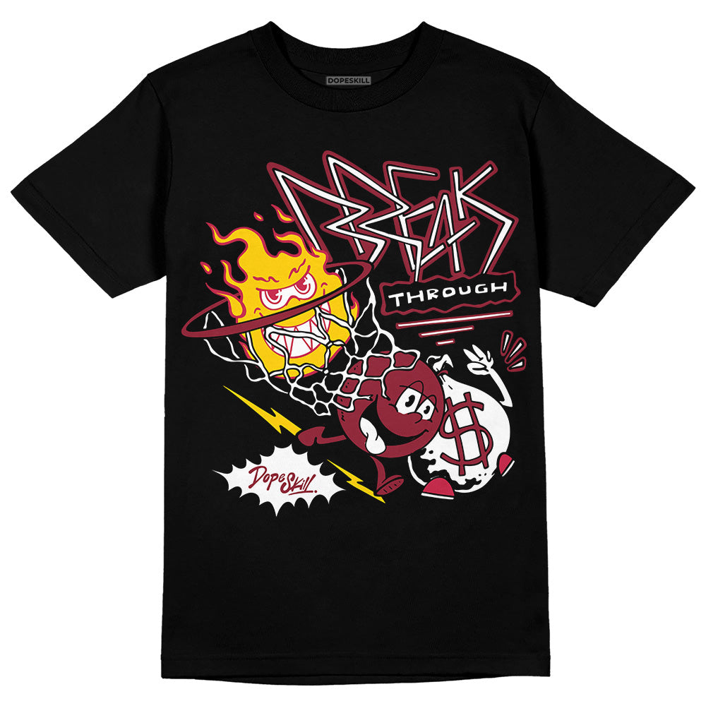 Jordan 1 Retro High '85 OG Metallic Burgundy DopeSkill T-Shirt Break Through Graphic Streetwear - Black