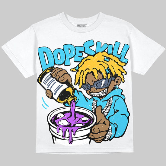 Jordan 11 Gamma Blue DopeSkill T-Shirt Pour Up Graphic Streetwear - White