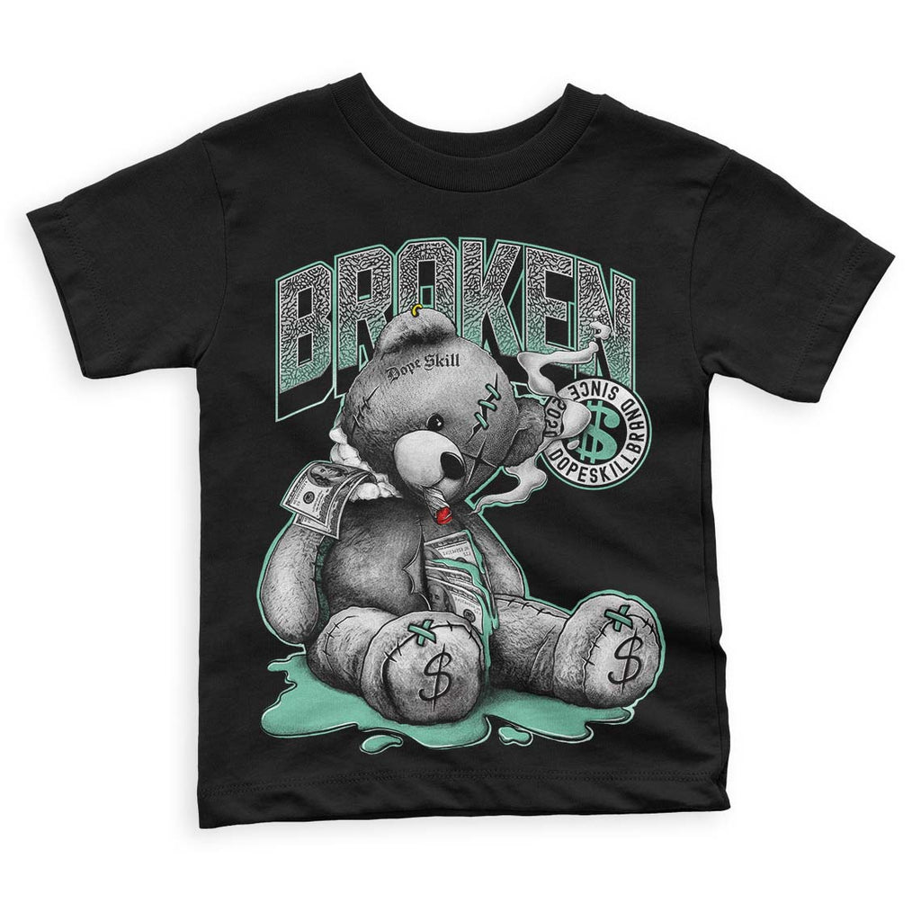 Jordan 3 "Green Glow" DopeSkill Toddler Kids T-shirt Sick Bear Graphic Streetwear - Black 