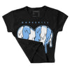 Powder Blue 9s DopeSkill Women's Crop Top Slime Drip Heart Graphic