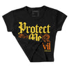 Black Tour Yellow AJ 4 Thunder DopeSkill Women's Crop Top Protect Me From Evil Graphic