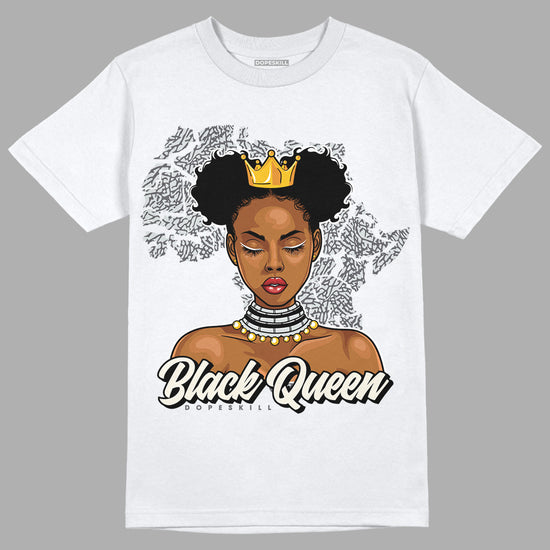 Jordan 1 Retro Low OG Black Cement DopeSkill T-Shirt Black Queen Graphic Streetwear - White