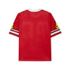 DopeSkill Oversized Jersey Streetwear Graphic Tee Cool V-Neck Red T-Shirt Fire 26 Graphic