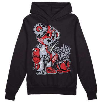 Jordan 4 “Bred Reimagined” DopeSkill Hoodie Sweatshirt Broken Heart Graphic Streetwear - Black