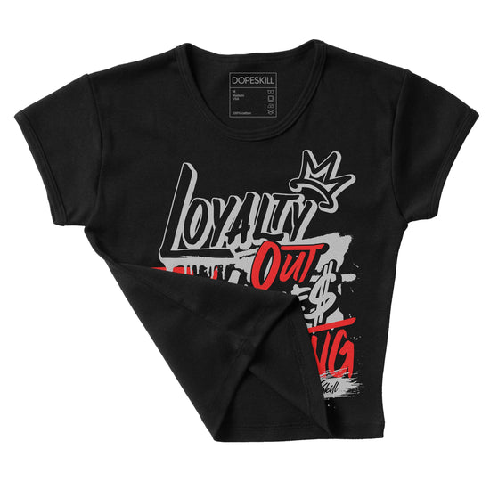 Jordan Spizike Low Bred DopeSkill Women's Crop Top LOVE Graphic Streetwear - Black 