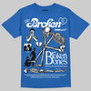 Air Foamposite One “International Blue” DopeSkill Royal T-shirt Broken Bones Graphic Streetwear 