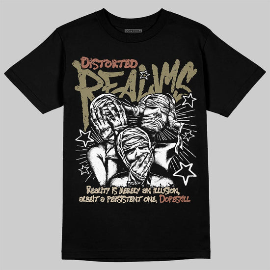 Jordan 6 Retro Neutral Olive DopeSkill T-Shirt Distorted Realms Graphic Streetwear - Black