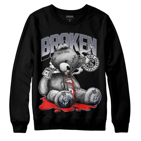 Jordan 14 Retro 'Stealth' DopeSkill Sweatshirt Sick Bear Graphic Streetwear - black