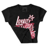 85 Metallic Burgundy 1s DopeSkill Women's Crop Top LOVE Graphic