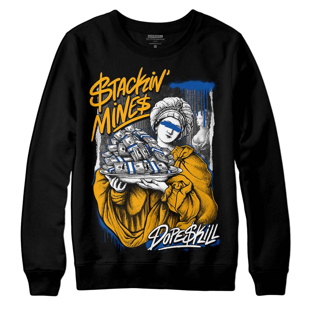 Dunk Blue Jay and University Gold DopeSkill Sweatshirt Stackin Mines Graphic Streetwear - Black