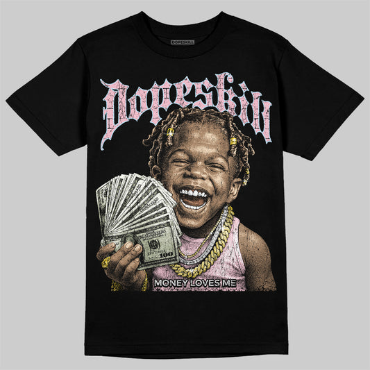 Jordan 4 Retro Valentine's Day (2026) (GS) DopeSkill T-Shirt Money Loves Me Graphic Streetwear - Black