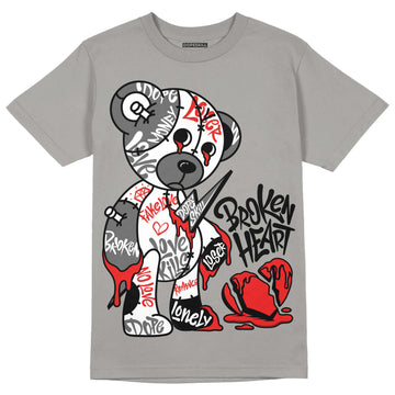 Grey Sneakers DopeSkill Grey T-shirt Broken Heart Graphic Streetwear