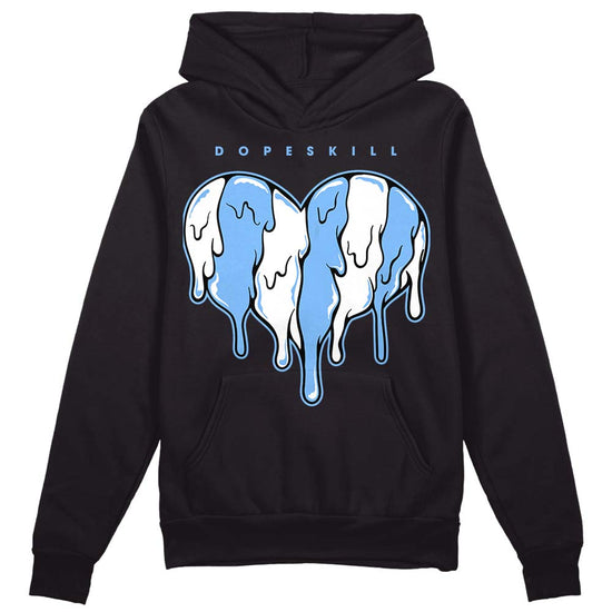 Jordan 9 Powder Blue DopeSkill Hoodie Sweatshirt Slime Drip Heart Graphic Streetwear - Black