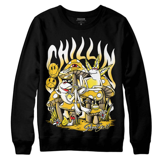 Jordan 4 Retro “Vivid Sulfur” DopeSkill Sweatshirt Chillin Graphic Streetwear - Black 