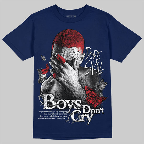 Jordan 4 SB “Summit White/Navy” DopeSkill T-Shirt Boys Don't Cry Graphic Streetwear - Navy