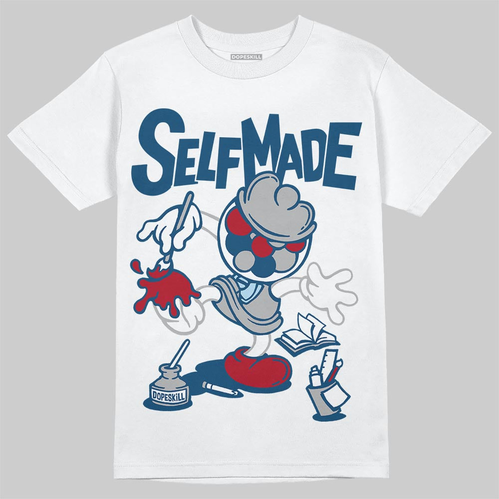 Jordan 12 Retro French Blue (2025) DopeSkill T-Shirt Self Made Graphic Streetwear - White