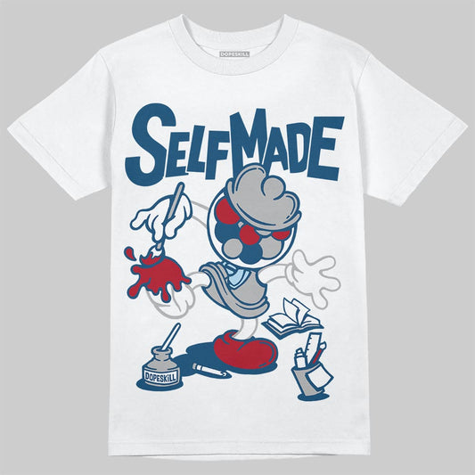 Jordan 12 Retro French Blue (2025) DopeSkill T-Shirt Self Made Graphic Streetwear - White