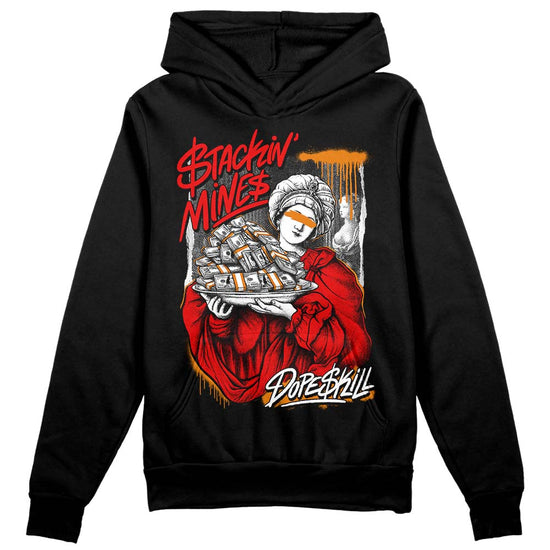 Jordan 4 Retro Red Cement DopeSkill Hoodie Sweatshirt Stackin Mines Graphic Streetwear - Black