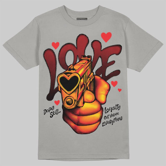 Grey Sneakers DopeSkill T-Shirt Love Shot Graphic Streetwear - Gravel