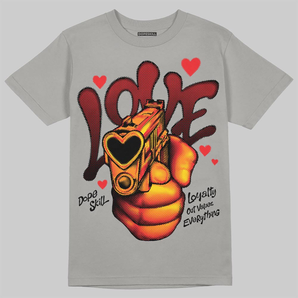Grey Sneakers DopeSkill T-Shirt Love Shot Graphic Streetwear - Gravel