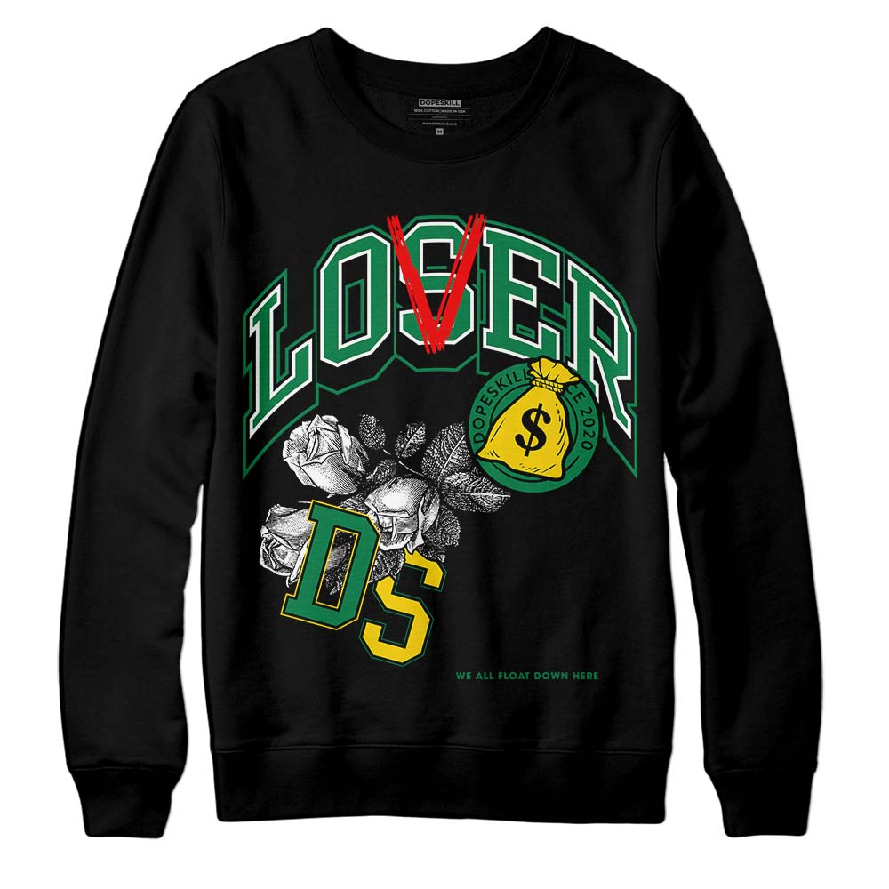 Jordan 5 “Lucky Green” DopeSkill Sweatshirt Loser Lover Graphic Streetwear - Black