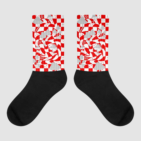 Jordan 12 “Cherry” DopeSkill Sublimated Socks Mushroom Graphic Streetwear