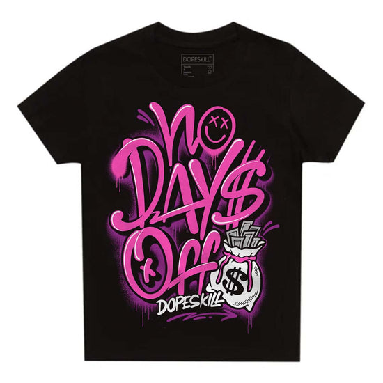 Jordan 4 GS “Hyper Violet” DopeSkill Toddler Kids T-shirt No Days Off Graphic Streetwear - Black