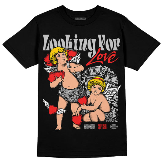 Jordan Spizike Low Bred DopeSkill T-Shirt Looking For Love  Graphic Streetwear - Black 