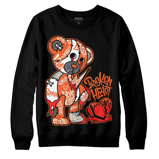 Jordan 3 Georgia Peach DopeSkill Sweatshirt Broken Heart Graphic Streetwear - Black