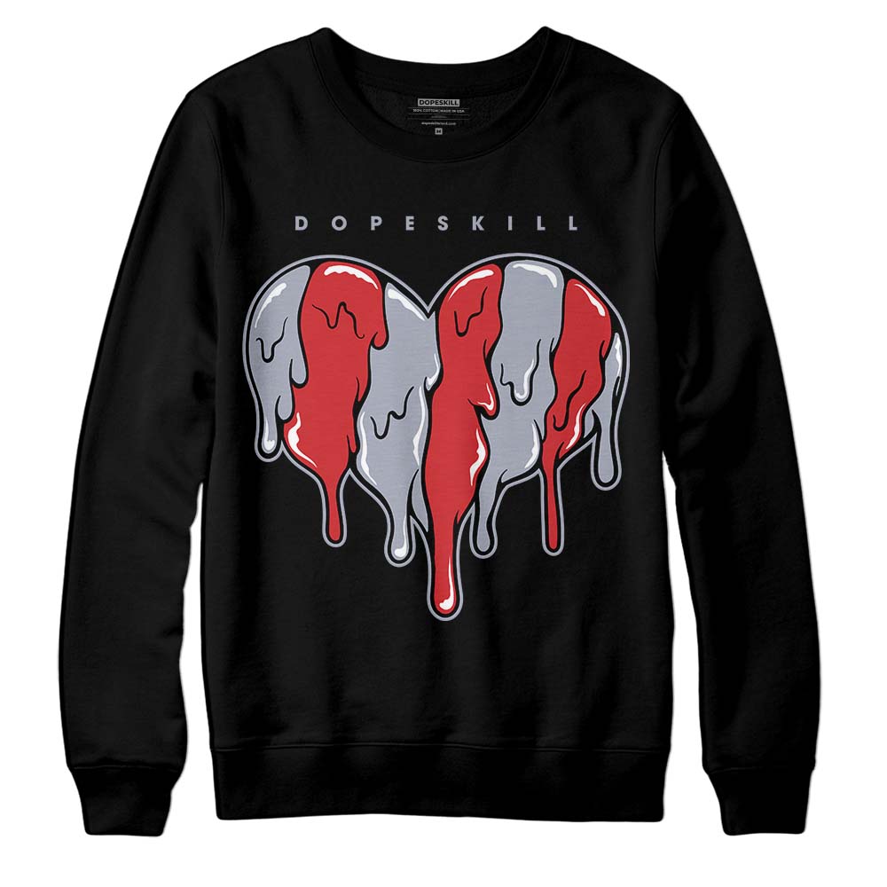 Jordan 4 “Bred Reimagined” DopeSkill Sweatshirt Slime Drip Heart Graphic Streetwear - Black