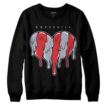 Jordan 4 “Bred Reimagined” DopeSkill Sweatshirt Slime Drip Heart Graphic Streetwear - Black