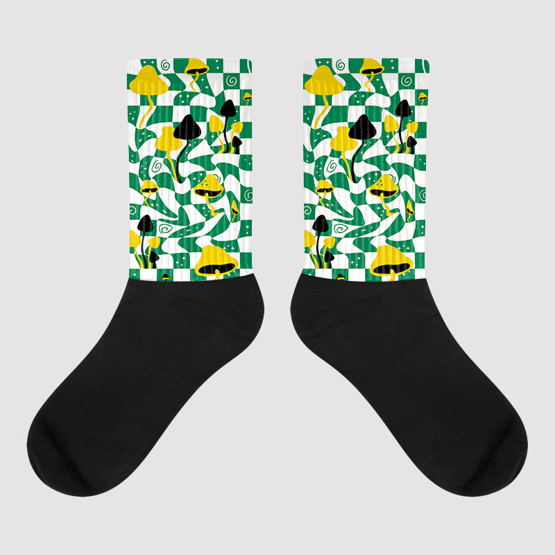 Jordan 5 “Lucky Green” DopeSkill Sublimated Socks Mushroom Graphic Streetwear