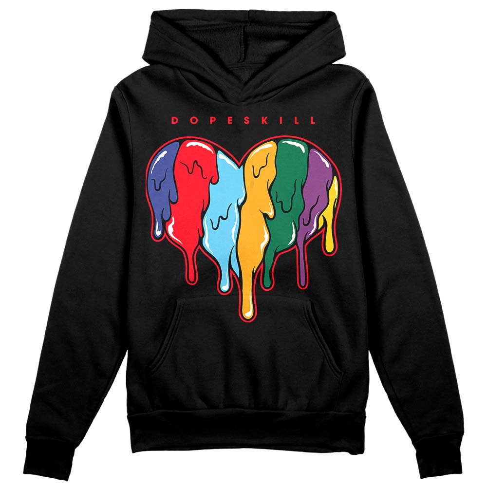 Jordan 1 Mid GS 'Six Championships DopeSkill Hoodie Sweatshirt Slime Drip Heart Graphic Streetwear - Black