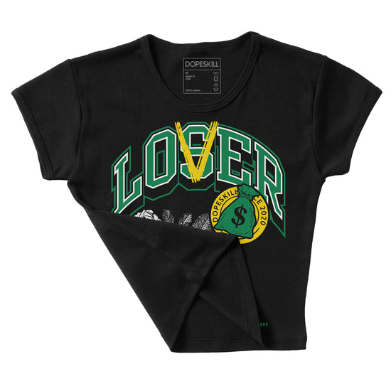 Green Sneakers DopeSkill Women's Crop Top Loser Lover Graphic Streetwear - Black 