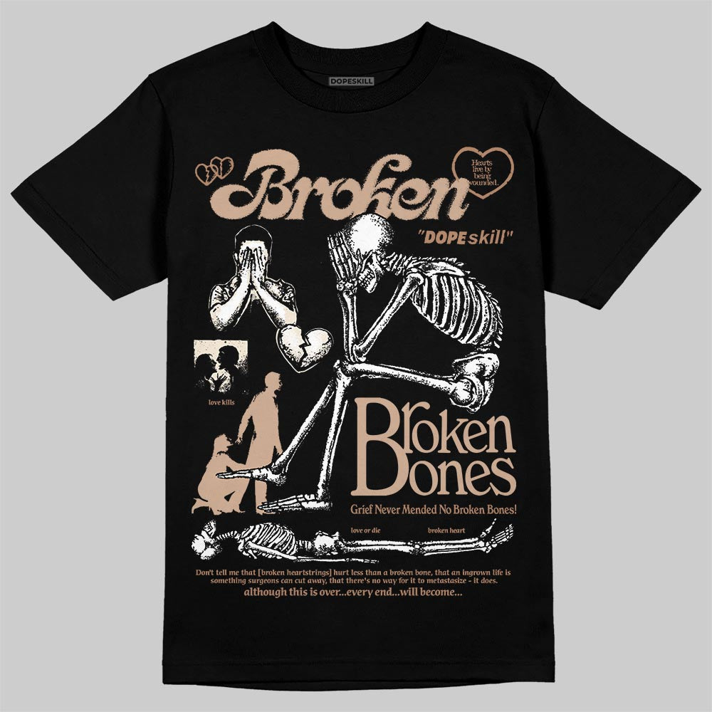 Jordan 4 Retro Cozy Girl DopeSkill T-Shirt Broken Bones Graphic Streetwear - Black