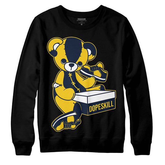 Dunk Low Vintage “Michigan” DopeSkill Sweatshirt Sneakerhead BEAR Graphic Streetwear - Black