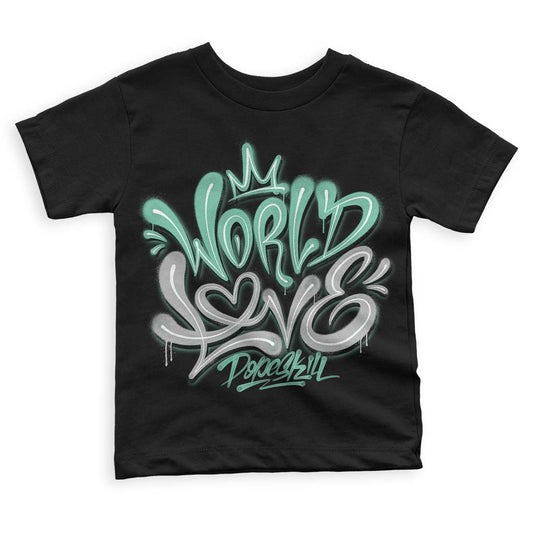 Jordan 3 "Green Glow" DopeSkill Toddler Kids T-shirt World Love Graphic Streetwear - Black