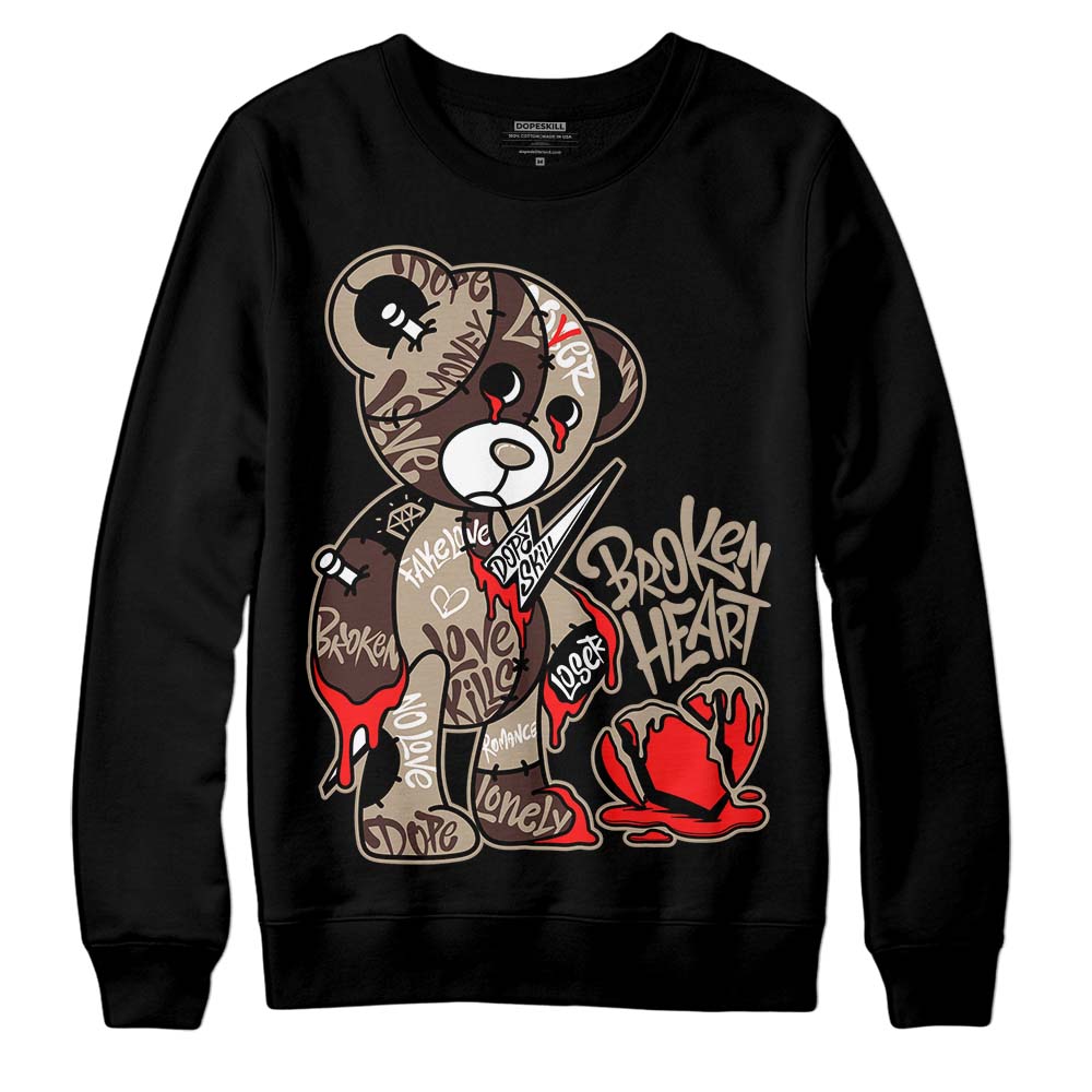 Jordan 1 High OG “Latte” DopeSkill Sweatshirt Broken Heart Graphic Streetwear - Black