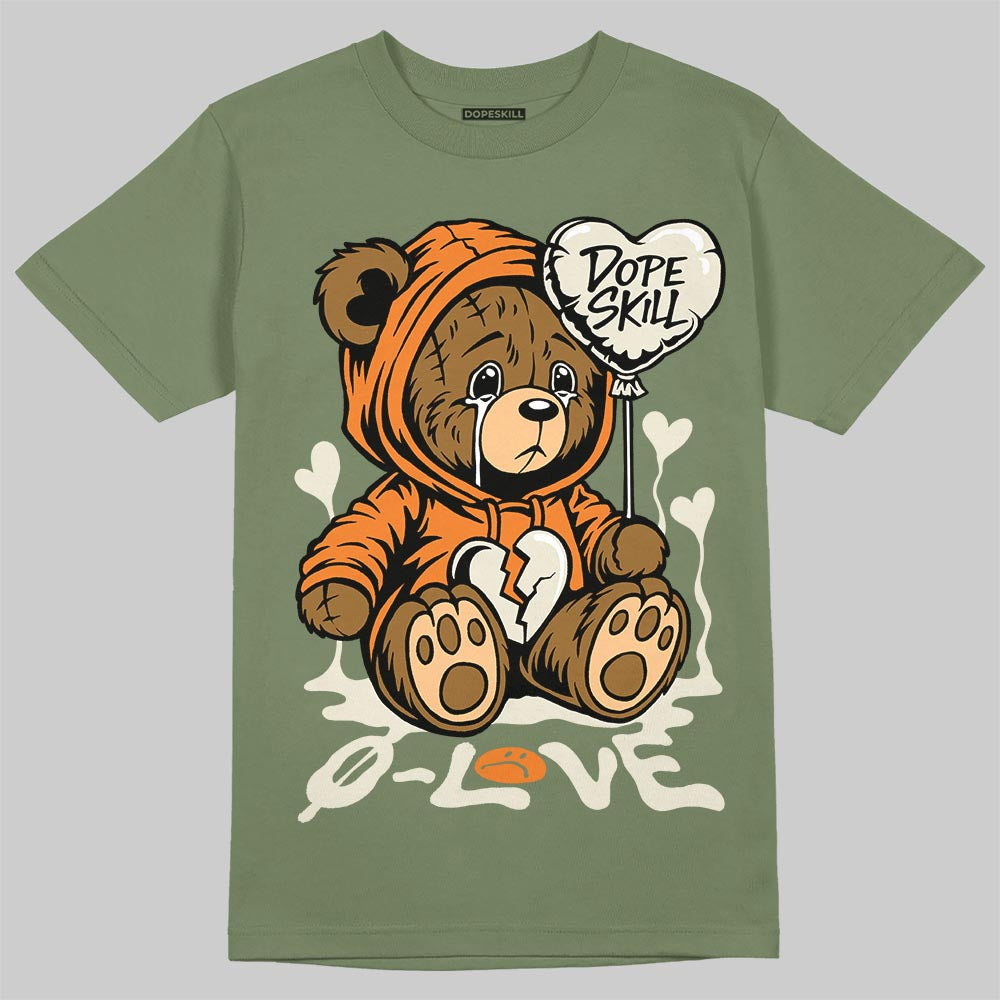 Jordan 4 Retro OG SP Undefeated (2025) DopeSkill T-Shirt Broken Bear Graphic Streetwear - Military Green 