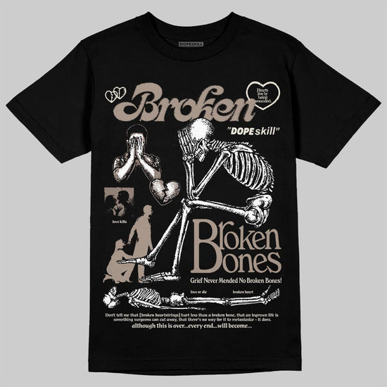 New Balance 204L Mushroom DopeSkill T-Shirt Broken Bones Graphic Streetwear - Black