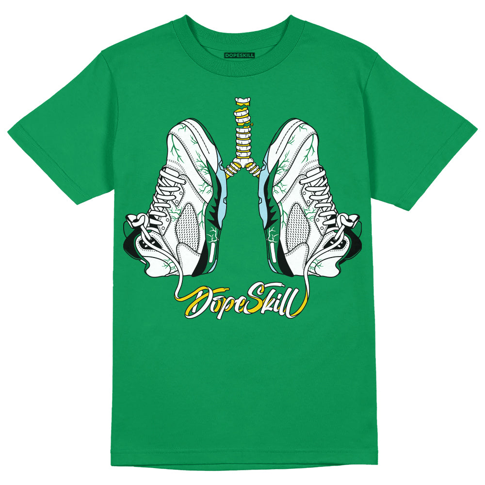 Jordan 5 “Lucky Green” DopeSkill Green T-shirt Breathe Graphic Streetwear 