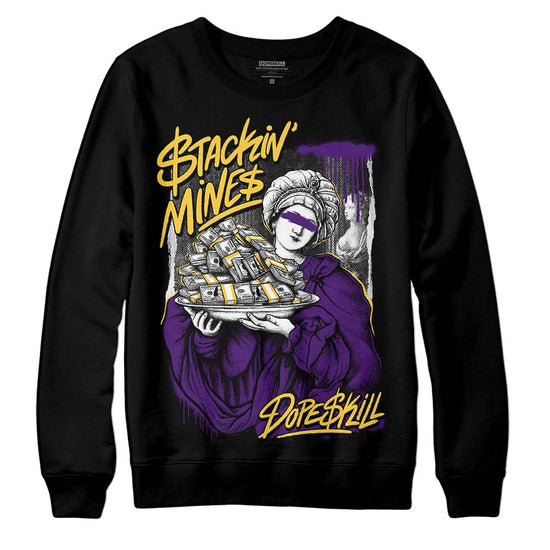 Jordan 12 “Field Purple” DopeSkill Sweatshirt Stackin Mines Graphic Streetwear - Black