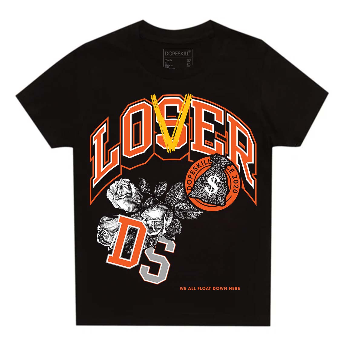 Jordan 3 Georgia Peach DopeSkill Toddler Kids T-shirt Loser Lover Graphic Streetwear - Black