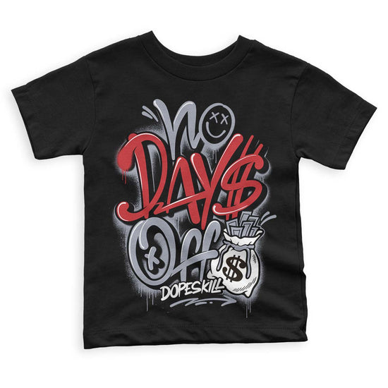 Jordan 4 “Bred Reimagined” DopeSkill Toddler Kids T-shirt No Days Off Graphic Streetwear - Black 