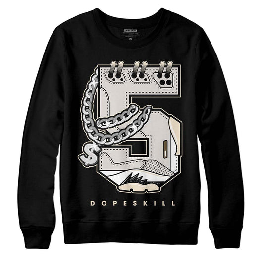 Jordan 5 SE “Sail” DopeSkill Sweatshirt No.5 Graphic Streetwear - Black