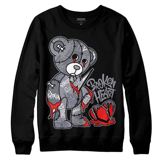 Jordan 14 Retro 'Stealth' DopeSkill Sweatshirt Broken Heart Graphic Streetwear - Black